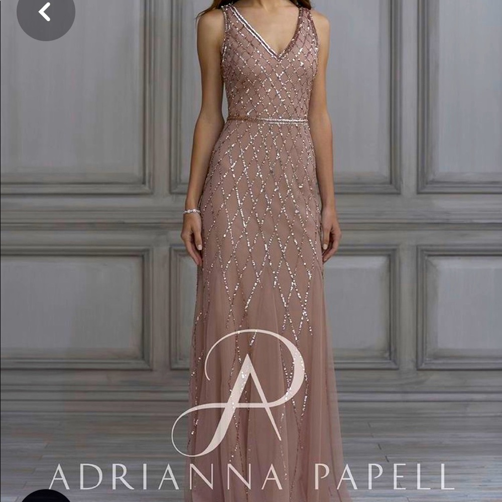 ISO Adrianna Papell 40135 Rose gold bridesmaid